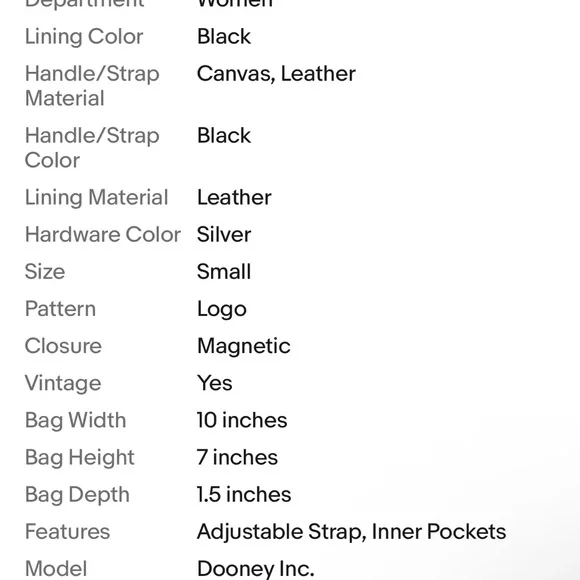 Dooney & Bourke Vintage Black Canvas Logo/Leather Trim Shoulder Purse - Picture 9 of 9